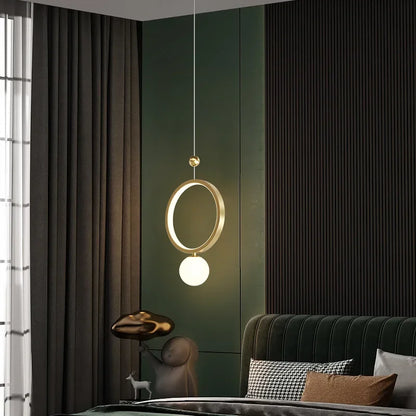 DecorBites™ Gold Ring LED Pendant Light for Living Bedroom Kitchen Island Decor