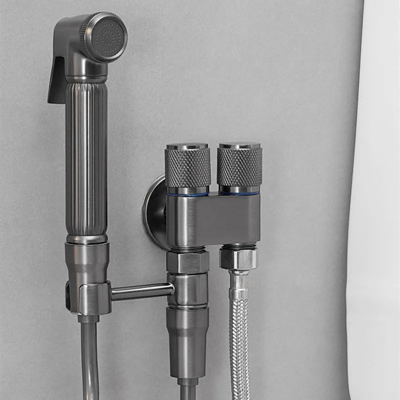 DecorBites™ Brass Bidet Faucet Set with High Pressure Spray Gun - Gray