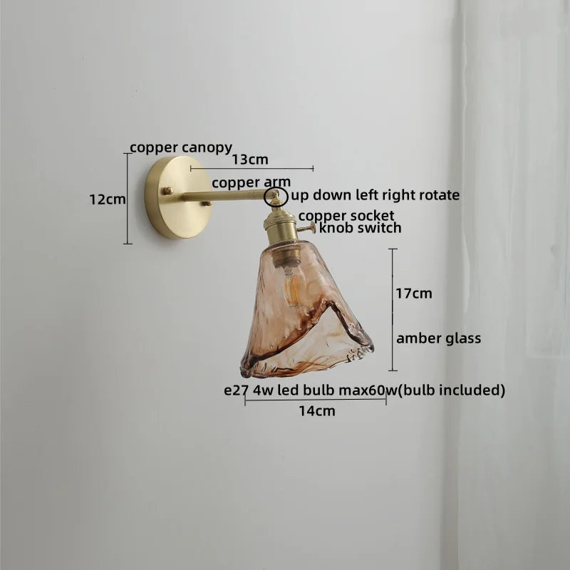 DecorBites™ Ceramic Copper LED Wall Light with Pull Chain Switch for Modern Nordic Home Decor