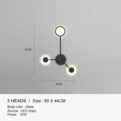 DecorBites™ Black Gold LED Wall Lamp for Indoor Bedroom Living Room Stairs Bar