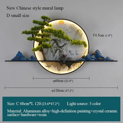 DecorBites™ Chinese Landscape LED Wall Lamp for Home Living Bedroom Study