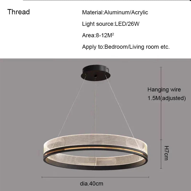 DecorBites™ Black/Gold LED Pendant Lights | Modern Design for Home Lighting Decoration
