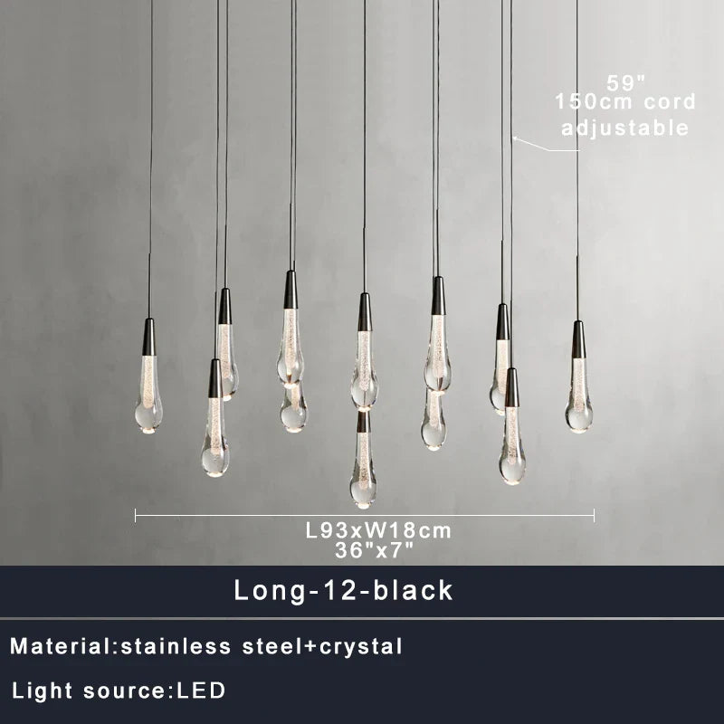 DecorBites™ Crystal Ceiling Pendant Lights for Dining Room, Luxury Designer Foyer Decor Lighting