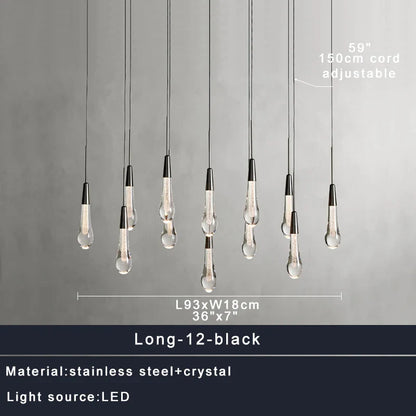 DecorBites™ Crystal Water-drop Ceiling Chandelier: Elegant Dining Table Lighting Fixture