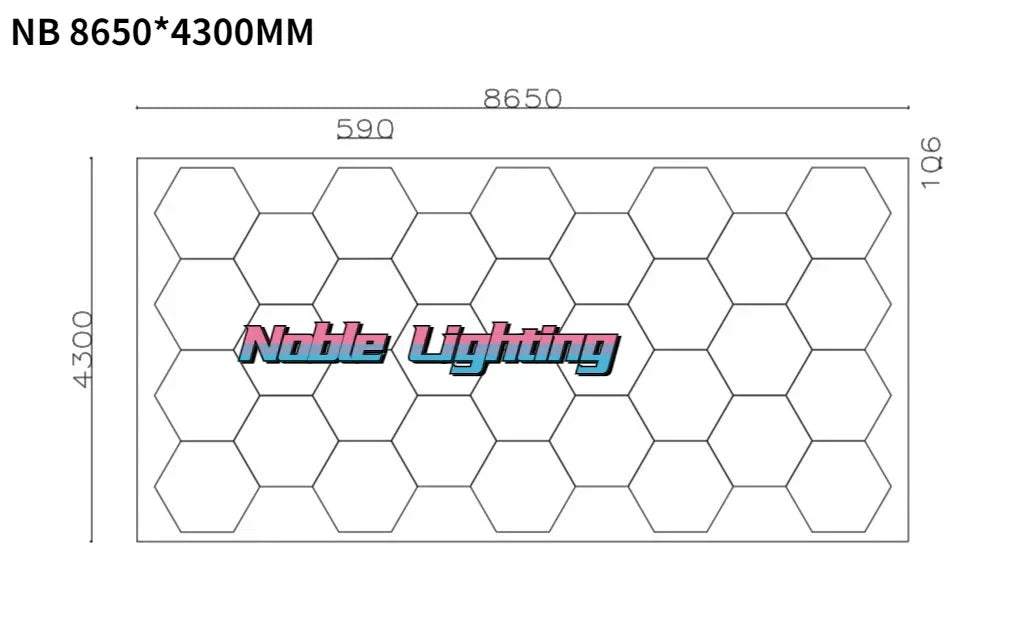 DecorBites™ Aluminum Housing Hexagon LED Light Bar Detailing Light 5X12M Honeycomb Ceiling Lamp