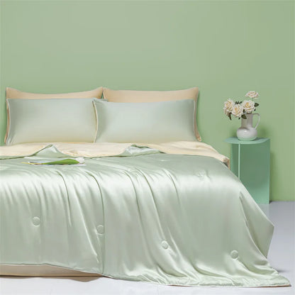 DecorBites™ Cool Ice Silk Summer Quilt Set for Single Double Beds