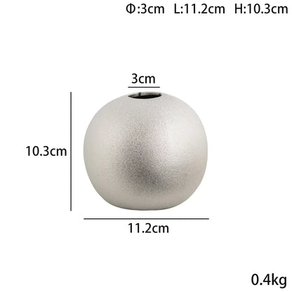 DecorBites™ Geometric Gold & Silver Vase for Chic Flower Arrangements & Home Decor