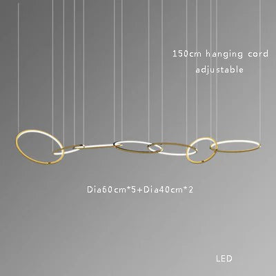 DecorBites™ Gold Stainless Steel Silicone Pendant Lamp - Modern Round LED Lustre