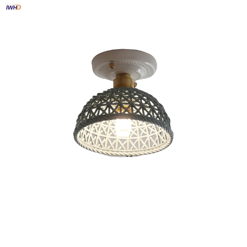 DecorBites™ Blue Hollow-out Ceramic LED Ceiling Lamp