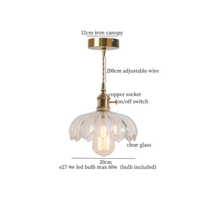 DecorBites™ Lotus Leaf Glass LED Pendant Light - Japanese Style Loft Bar Living Dining Bedroom