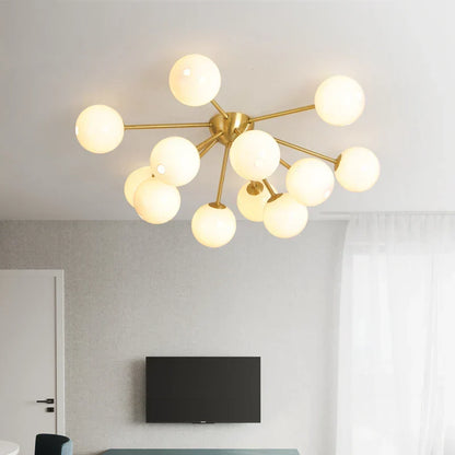DecorBites™ Glass Ball LED Ceiling Chandelier for Modern Living Room and Bedroom Lighting