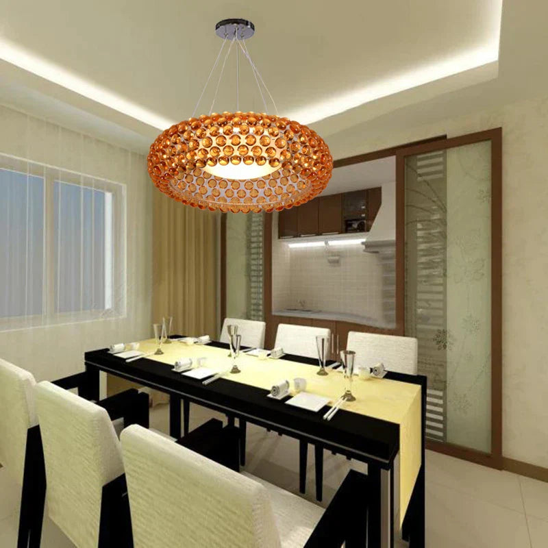 DecorBites™ Caboche LED Chandelier: Artistic Nordic Acrylic Pendant Light for Living Room & Restaurant