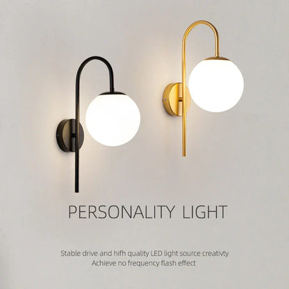 DecorBites™ Frosted Glass Ball LED Wall Lamp for Bedroom and Corridor
