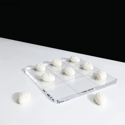 DecorBites™ Acrylic Tic-Tac-Toe Chessboard Set with Resin Pieces