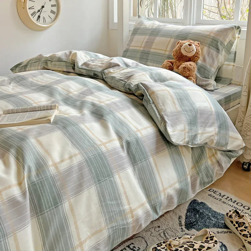 DecorBites™ Cotton Printed Student Bedding Set - All Seasons Queen Single Comforter Cover Set