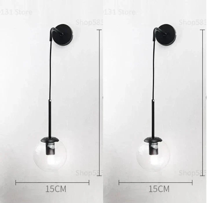 DecorBites™ Glass Ball Wall Lamp: Nordic Modern LED Lighting for Living Room, Bedroom, and Corridor
