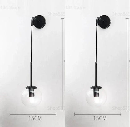 DecorBites™ Glass Ball LED Wall Light for Bedroom Decoration and Living Room Fixtures
