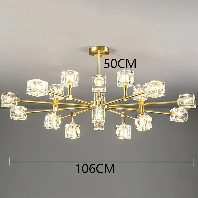 DecorBites™ Crystal Chandelier Pendant Light for Living Room Bedroom Ceiling, Luxury Indoor Lighting