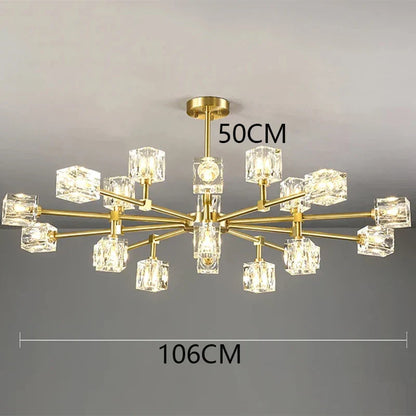 DecorBites™ Crystal Chandelier Pendant Light for Living Room Bedroom Ceiling, Luxury Indoor Lighting