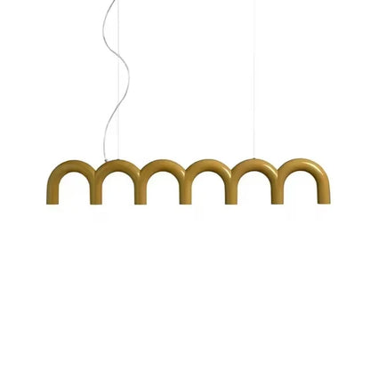 DecorBites™ Blue Metal Arch Chandelier Pendant Light - Modern Design for Home Décor