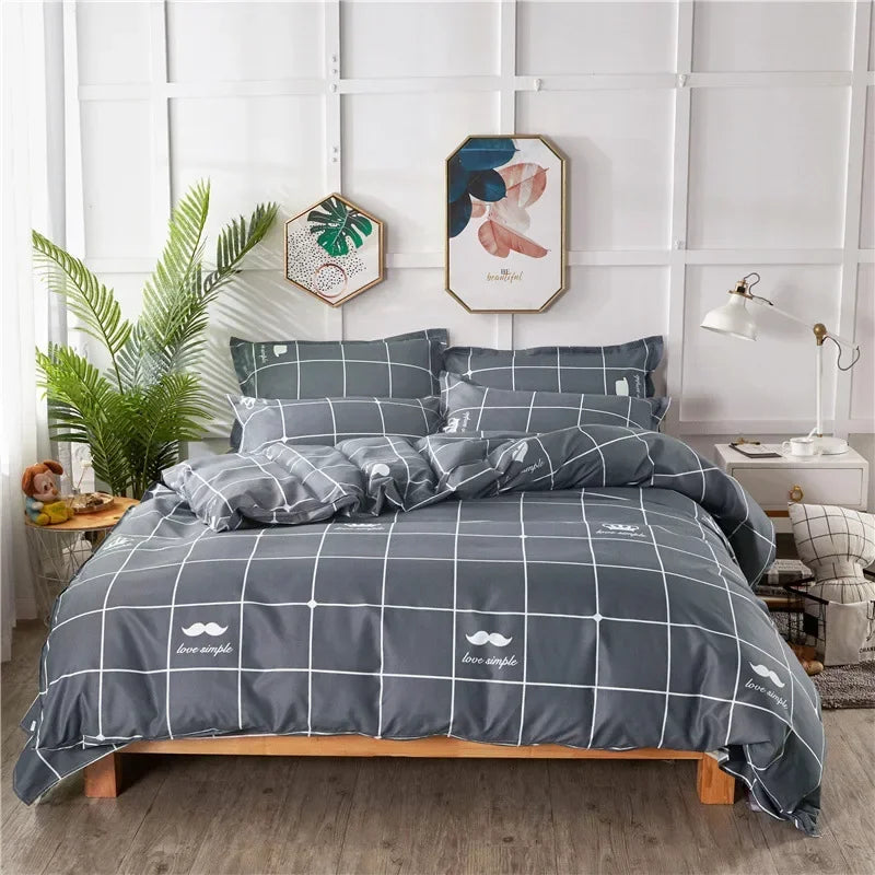 DecorBites™ Cartoon King Size Duvet Set 220x240 with Pillowcase - Skin Friendly & Comfortable