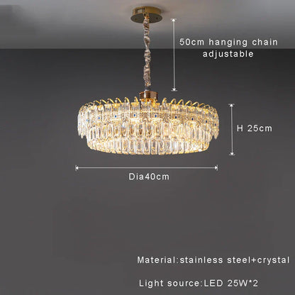 DecorBites™ Double Crystal Ceiling Chandelier: Modern Luxury Home Decoration for Living Room