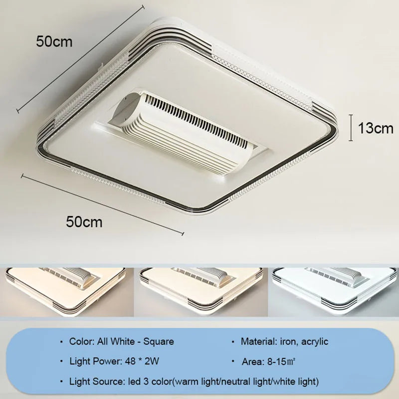 DecorBites™ Crystal Bladeless Ceiling Fan Light Chandelier LED Silent Electric Ventilator