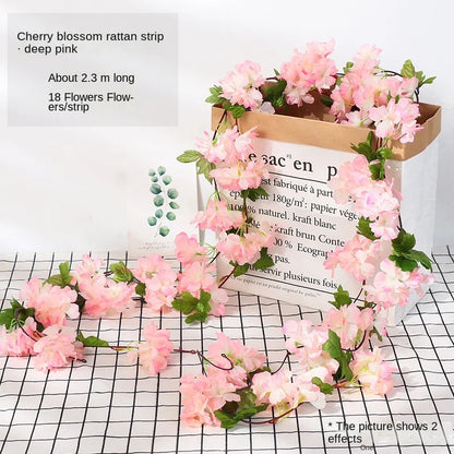 DecorBites™ 250cm Rose Flowers Vine Garland Autumn Cane Backdrop Decor