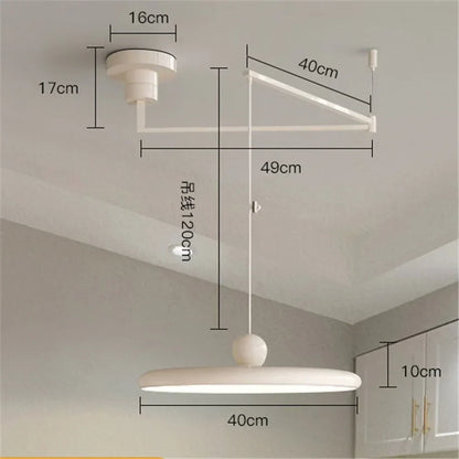 DecorBites™ Cream Iron Art Chandelier LED Pendant Light for Bedroom Living Room