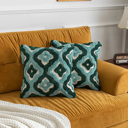 DecorBites™ Boho Tufted Geometric Cotton Canvas Pillow Covers