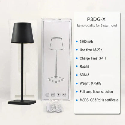 DecorBites™ Crystal LED Rechargeable Table Lamp - Elegant Cordless Hotel Restaurant Bar Light