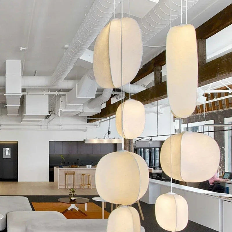 DecorBites™ Japanese Silk Pendant Lights for Wabi Sabi Nordic Chandeliers and Home Decoration