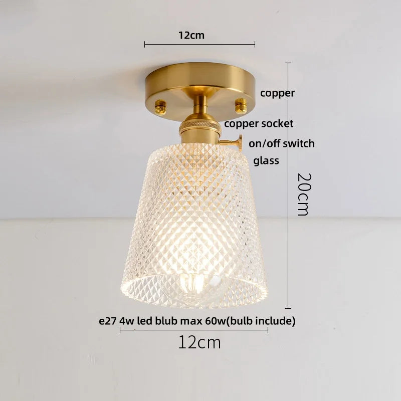 DecorBites™ Amber Glass LED Ceiling Lights Modern Nordic Kitchen Living Room Lighting