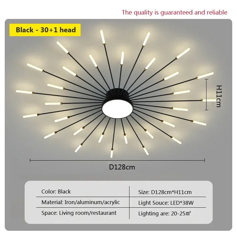 DecorBites™ Acrylic Sunflower Ceiling Lamp in Brushed Antique Gold