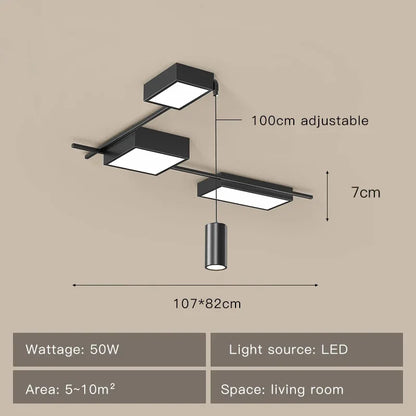 DecorBites™ Black LED Chandeliers for Living Dining Bedroom Hall Kitchen: Modern, Simple Indoor Lighting