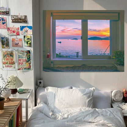 DecorBites™ Dreamy Window Scenery Tapestry Wall Hanging for Room Decor