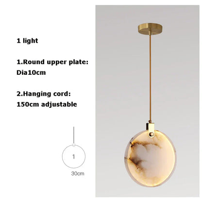 DecorBites™ 2025 Art Deco Marble Golden Lustre LED Chandelier Lighting