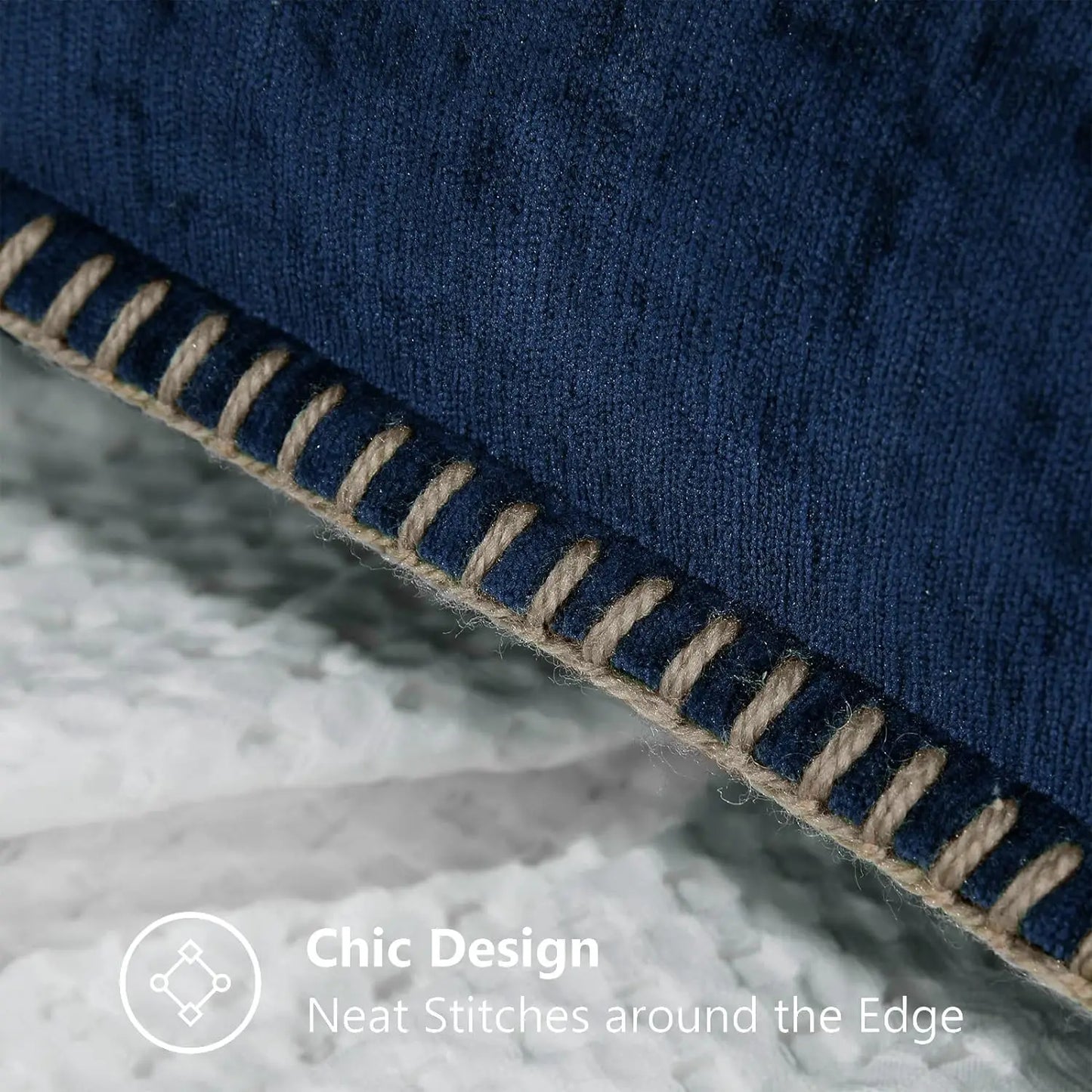 DecorBites™ Blue Chenille Cushion Covers 18x18 Luxury Throw Pillow Cover for Home Decor