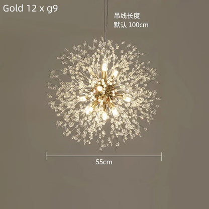 DecorBites™ Dandelion Crystal Ceiling Lamp Chandelier for Bedroom Dining Room Kitchen Island