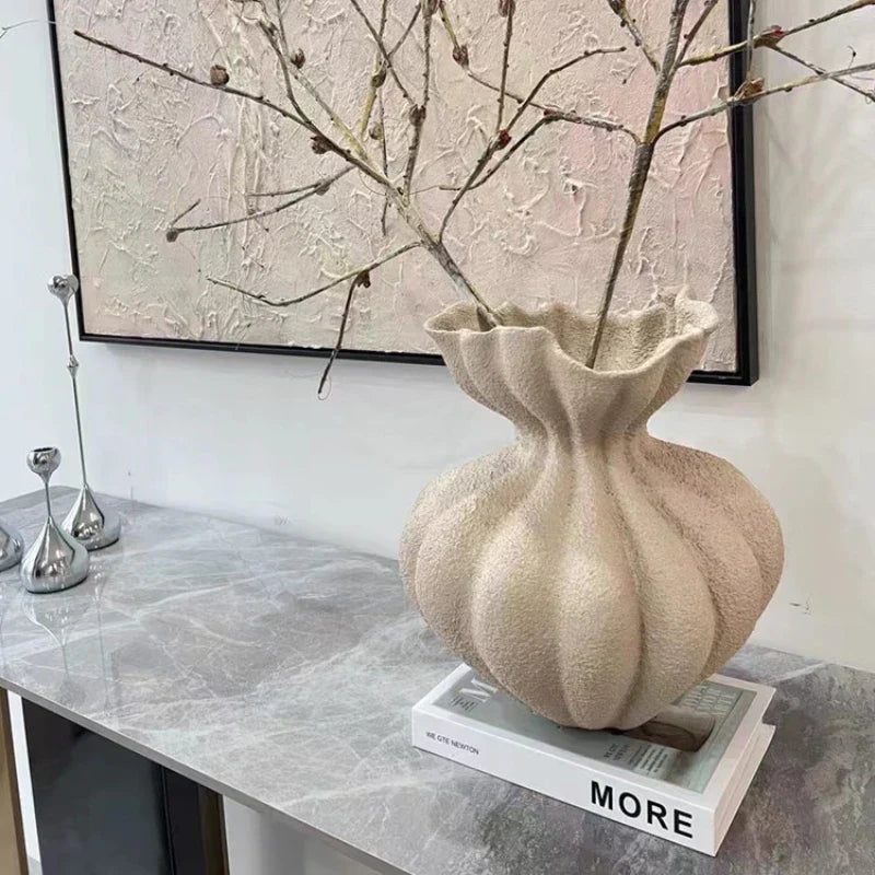 DecorBites™ Lace Ceramic Vase for Home Decor Bouquets and Arrangements