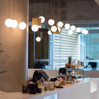DecorBites™ Glass Ball Geometric Chandelier: Modern Nordic Kitchen Office Hanging Lamp