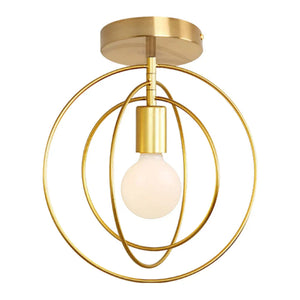 ™ Gold Iron Cage Ceiling Light Modern Nordic Decor Retro Loft Fixture E27