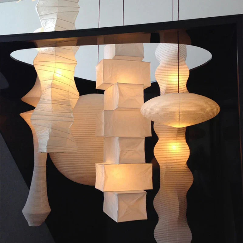 DecorBites™ Akari Rice Paper Pendant Lamp for Living Room Bedroom - Wabi Sabi Design