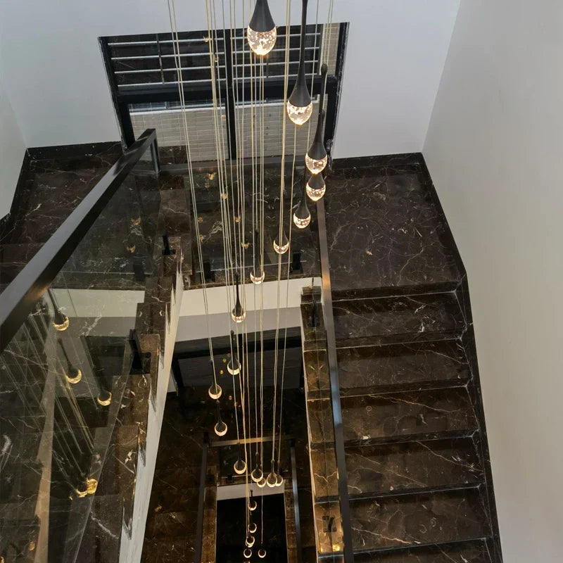 DecorBites™ Crystal Bubble Chandelier for Living, Dining, Bedroom - Modern Stairwell Design