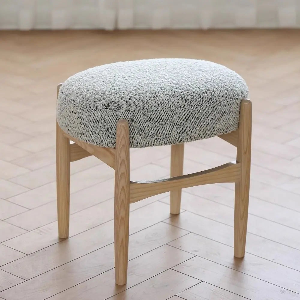 DecorBites™ Ash Wood Makeup Bench Dressing Chair for Small Spaces