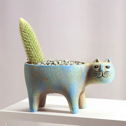 DecorBites™ Cat Succulent Plant Pot - Cute Cartoon Animal Design for Home Decor