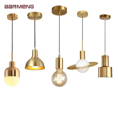 DecorBites™ Golden E27 LED Chandelier for Bedroom and Study Room