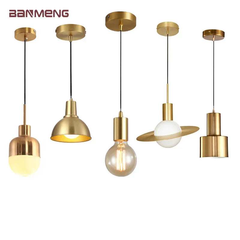 ™ Golden E27 LED Chandelier for Bedroom and Study Room