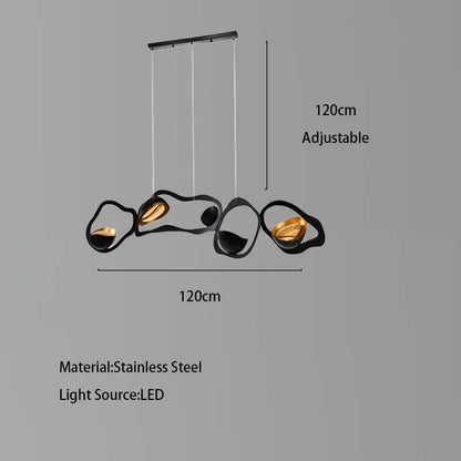 DecorBites™ Black Stainless Steel Chandelier LED - Modern Luxury Design for Living Room