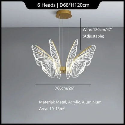 DecorBites™ Butterfly Modern Pendant Chandelier for Living Room and Dining Area